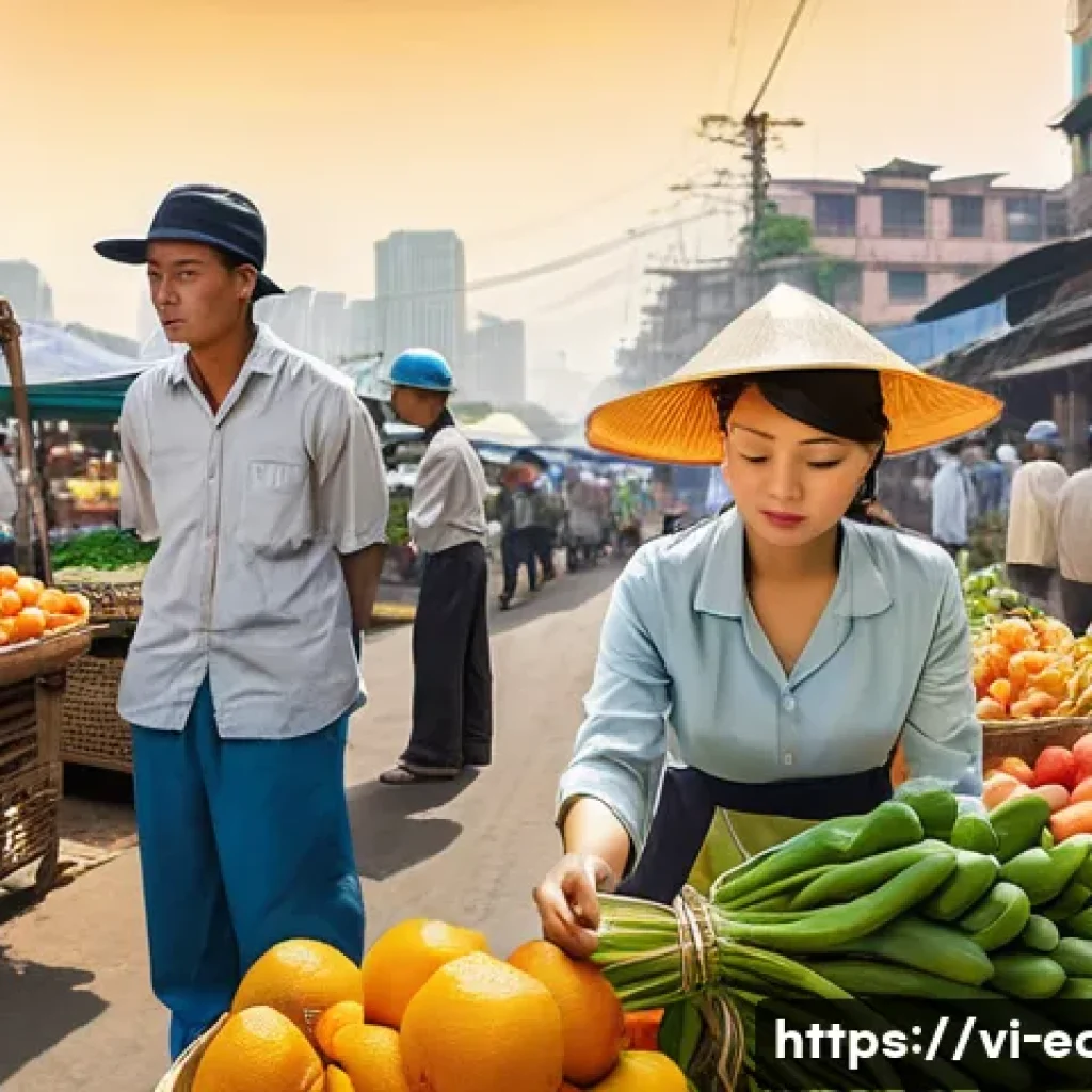 마르크스 경제사상 - **Prompt 1: The Invisible Hand of Value**
    "A vibrant, detailed illustration depicting a bustling...