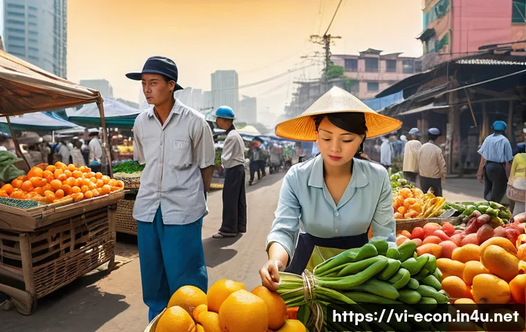 마르크스 경제사상 - **Prompt 1: The Invisible Hand of Value**
    "A vibrant, detailed illustration depicting a bustling...